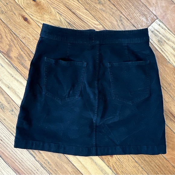 J Crew Black Corduroy High Waisted Button Front Skirt Size 27 - Picture 8 of 8